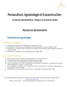 Ressources en Permaculture, Agro&eacute;cologie & Eco-construction - Atelier Fertile