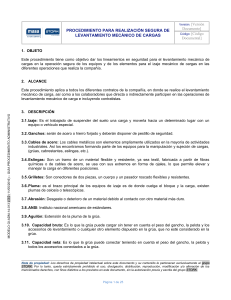 Procedimiento Seguro Levantamiento Mec&aacute;nico de Cargas