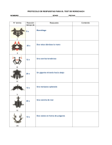 Protocolo de Respuestas Test de Rorschach
