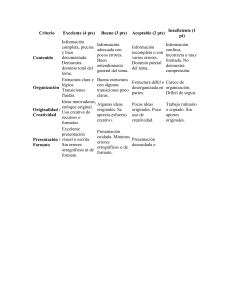 R&uacute;brica de Evaluaci&oacute;n: Criterios y Niveles de Desempe&ntilde;o