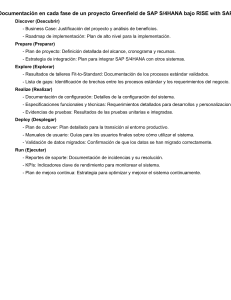 Gu&iacute;a de Documentaci&oacute;n de Proyecto SAP S/4HANA Greenfield