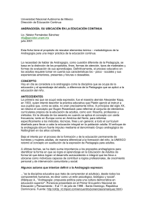Andragog&iacute;a: Ubicaci&oacute;n en la Educaci&oacute;n Continua | UNAM