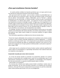 Ense&ntilde;anza de Ciencias Sociales: Significado y Contexto
