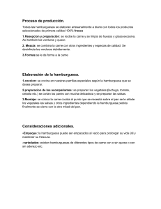 Proceso de Producci&oacute;n de Hamburguesas Artesanales