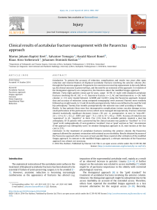 Acetabular Fracture Management: Pararectus Approach Results