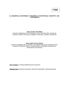 Desarrollo Sostenible y Sustentable: Concepto, Uso y Pertinencia