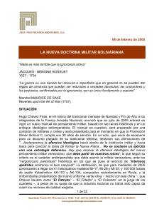 Doctrina Militar Bolivariana: An&aacute;lisis Pol&iacute;tico y Estrat&eacute;gico
