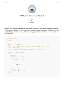 C Programming: Nested Loops & Number Theory