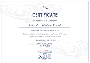 Dolphin Behavior Certificate - ECS Conference 2025