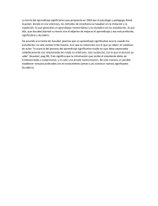 Teoría del Aprendizaje Significativo de Ausubel