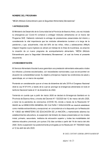 Programa MESA Bonaerense: Seguridad Alimentaria