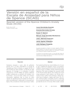 Escala de Ansiedad SCAS Versión Española: Psicometría Infantil
