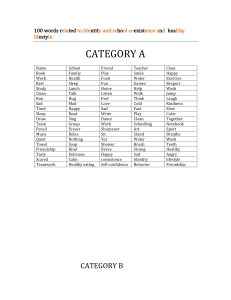 Identity, Coexistence, & Healthy Lifestyle Vocabulary