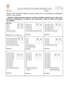 Gu&iacute;a de Matem&aacute;ticas 2do B&aacute;sico: Unidades y Decenas