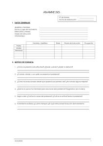 Formulario de Anamnesis: Historia Cl&iacute;nica Detallada