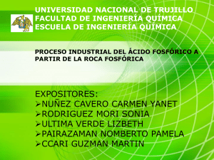 Producci&oacute;n de &Aacute;cido Fosf&oacute;rico a partir de Roca Fosf&oacute;rica