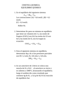 Ejercicios de Cinética y Equilibrio Químico