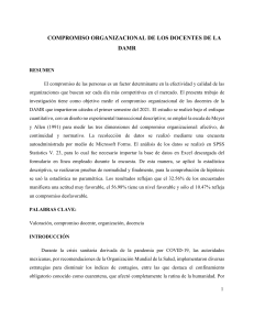 Compromiso Organizacional Docentes DAMR: Estudio 2021