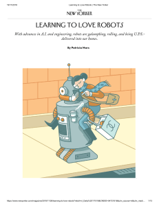 Learning to Love Robots: AI & Home Automation