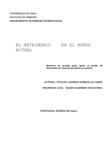 El Matrimonio Actual en el Mundo: Tesis de Derecho Internacional
