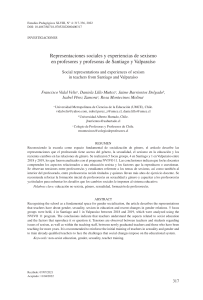 Sexismo en la Educaci&oacute;n: Representaciones Sociales de Profesores