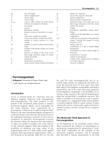 Ferromagnetism: Theory and Applications