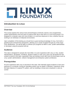 Linux Course Outline: Introduction to Linux
