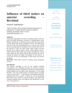 Third Molars & Anterior Crowding: A Review
