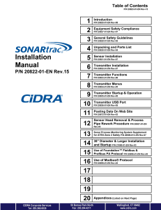 SONARtrac Installation Manual: Setup & Operation Guide