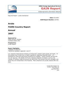 Aruba FAIRS Country Report 2007: Food Import Regulations