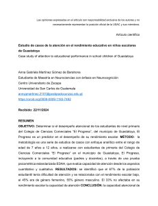 Atenci&oacute;n y Rendimiento Escolar en Ni&ntilde;os: Estudio de Casos
