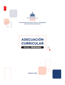 Adecuaci&oacute;n Curricular Nivel Primario - Rep&uacute;blica Dominicana