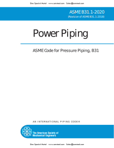 ASME B31.1 Power Piping Code - Design & Safety