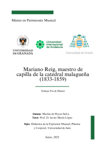 Mariano Reig: Maestro de Capilla en Málaga (Siglo XIX)