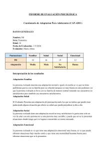 Informe de Evaluaci&oacute;n Psicol&oacute;gica CAP-ADO Adolescentes
