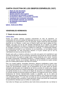 Carta Colectiva Obispos Espa&ntilde;oles (1937) - Guerra Civil