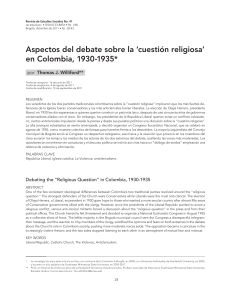 Debate Religioso en Colombia, 1930-1935: An&aacute;lisis Hist&oacute;rico