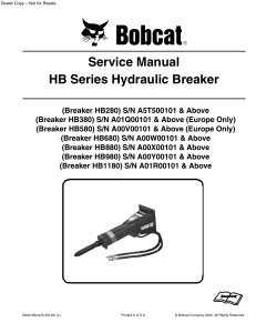 HB Series Hydraulic Breaker Service Manual