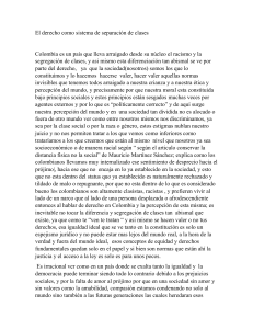 Derecho y Separaci&oacute;n de Clases en Colombia: An&aacute;lisis Cr&iacute;tico