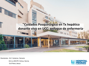 Cuidados Post-Tx Hep&aacute;tico Donante Vivo: Enfoque de Enfermer&iacute;a