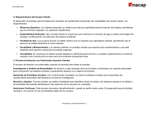 Prototipo Limpieza Camiones: Requisitos y Iteración