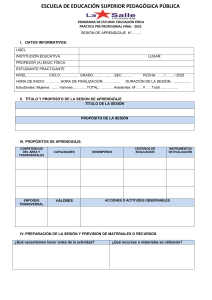 Formato Sesi&oacute;n Aprendizaje Educaci&oacute;n F&iacute;sica - Pr&aacute;ctica Pre Profesional