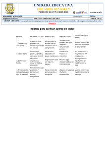 Rúbrica de Evaluación Inglés EGB - Criterios y Niveles