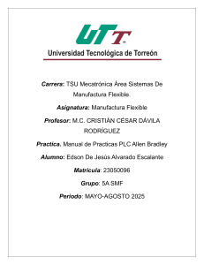 Manual de Pr&aacute;cticas PLC Allen Bradley - Manufactura Flexible