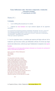 Literatura Comparada y Traducci&oacute;n: An&aacute;lisis de Romeo y Julieta