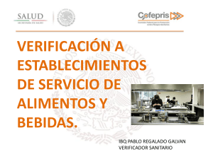 Verificaci&oacute;n Sanitaria de Alimentos y Bebidas: Gu&iacute;a COFEPRIS