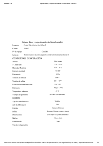 Hoja de Datos Transformador Central Hidroel&eacute;ctrica San Gab&aacute;n III