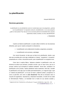 Planificaci&oacute;n: Nociones Generales y Estrategias