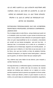 Discurso sobre la Prevenci&oacute;n del Acoso Escolar