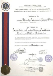 T&iacute;tulo Universitario en Contabilidad - Universidad Chimborazo